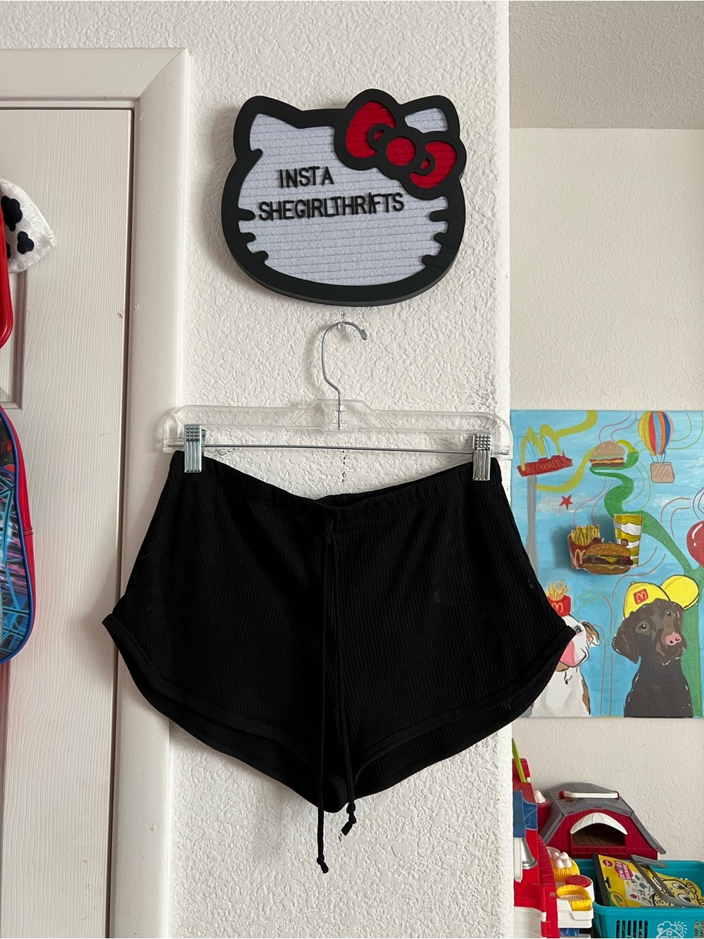 black lounge shorts